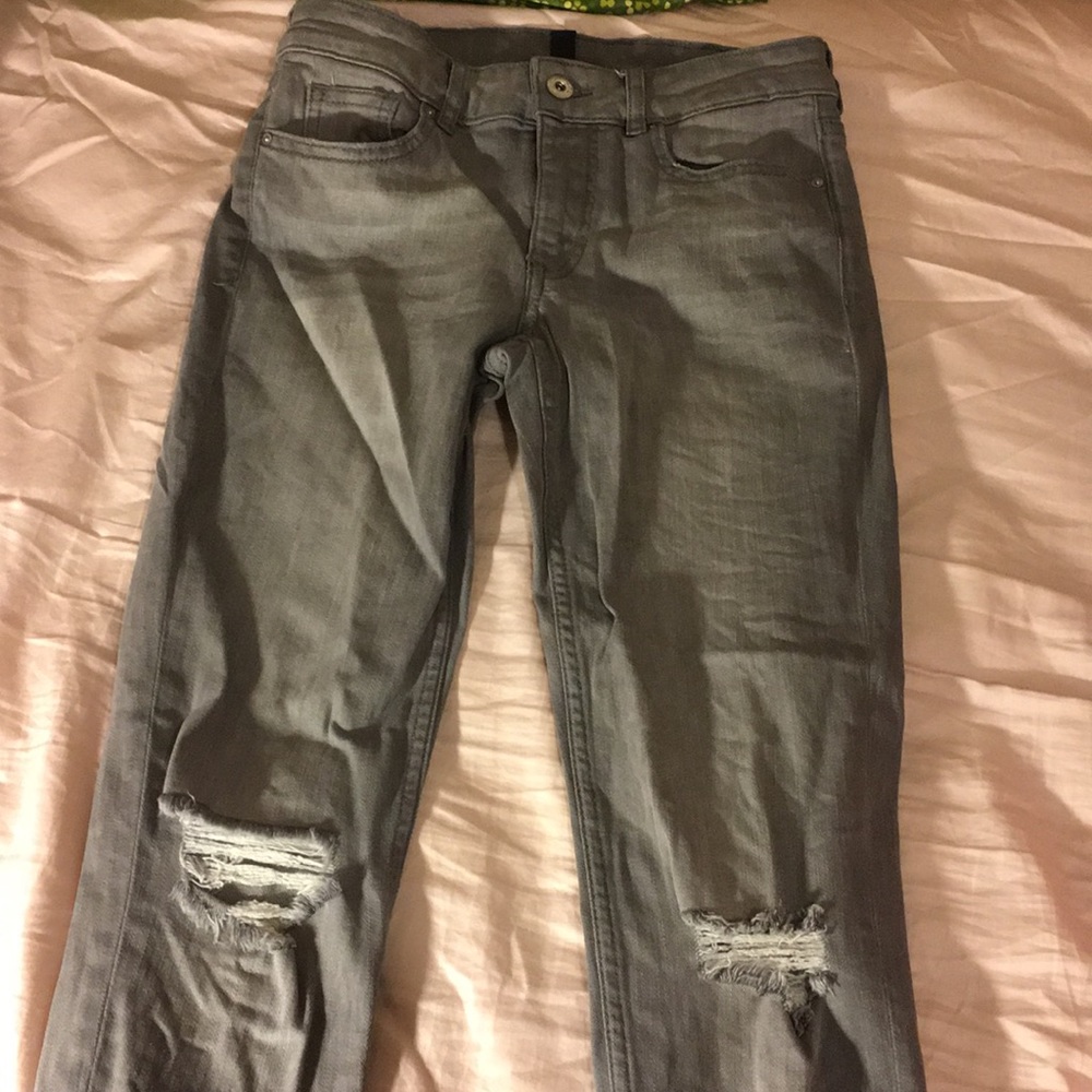 Gray Ripped Jeans